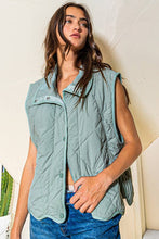 Sage Quilted Vest With A Down-filled