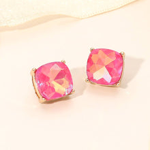 Multi Square Cushion Stud Earrings