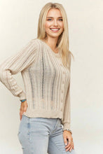 BUTTON-FRONT KNIT TOP WITH LONG SLEEVES - CET4092: BLACK / S-M-L(2-2-2)