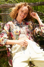 Jungle Floral Multi Oversize multi patterns button down long sleeve POL Top