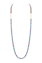 Long Crystal Leatherette Necklaces
