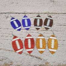 Shiny Colorful Rugby PU Earrings: Blue