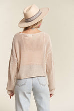 Oatmeal Lightweight Floral Sweater