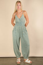 Mauve Mineral Washed Cotton Gauze Casual Jumpsuit