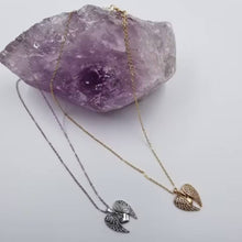 Silver Mother's Day Angel Wing Heart Necklace