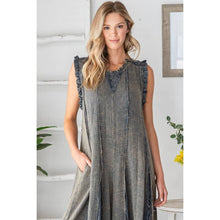 Navy Charcoal Washed Ruffle Cotton Gauze Oli+Hali Romper