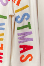 Ivory Christmas Pants with Lettering
