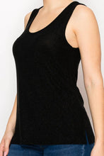 Black Shimmery Essential Sleeveless Lurex Tank