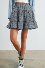 Black Ibory High Waist Tiered Check Skirt