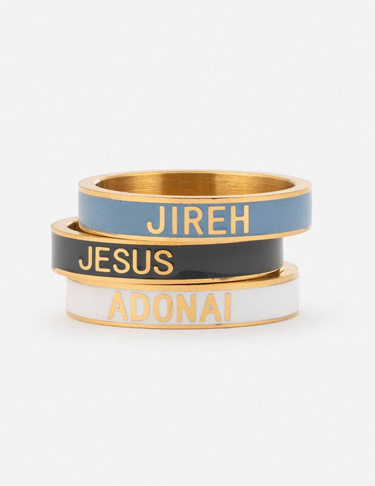 Names of God Enamel Ring Set: 5