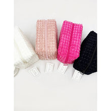 Pink Soft Puff Textured Light Weight Cosmetic Bag