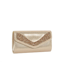 Gold Glitter Edge Envelope Evening Bag