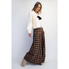 Chocolate Checker Low Waisted Plaid Wide Leg Pants