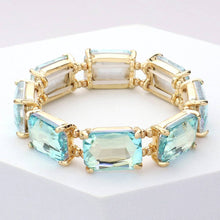 Multi Emerald Cut Stone Stretch Evening Bracelet