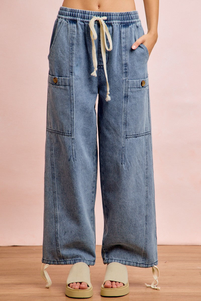 Denim Washed Drawstring Bibi Pants 5/27/26 1305