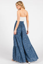 Denim Off White Woven Dot Waist Bow Tie Pants