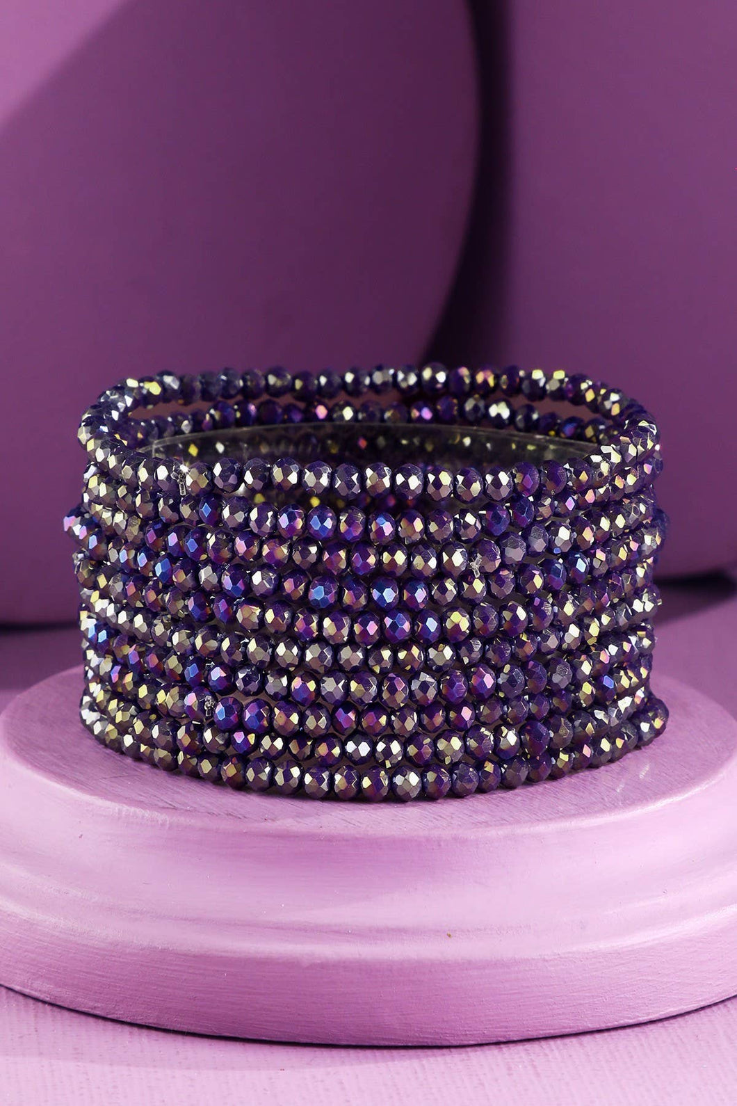 Blue 10 Piece Beaded Stackable Boho Bracelet