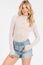 White Sheer Floral Lace Long Sleeve Top
