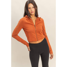 Baked Clay Zip Up Cropped Hoodie