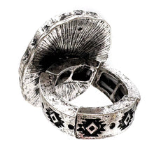 Turquoise Sunflower Turquoise Stone Western Native Stretch Ring: