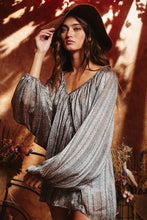 Green Multi Striped Long Sleeves V Neck Blouse Bucketlist Top