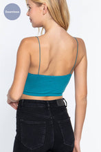Black V-neck with Lace Trim Floral Jacquard Seamless Crop