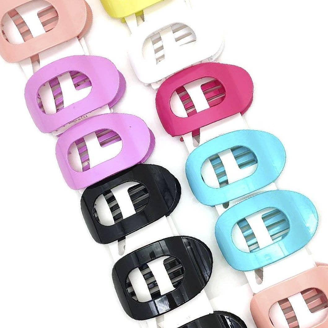 12pk Oval Open Frame Hair Claw Clips Minimalist Hollow Jaw Clips Glossy Women Hair Accessories