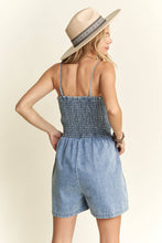 Denim Smocking Top Romper