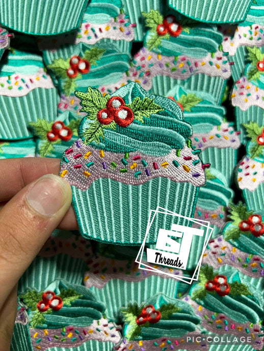 Christmas Cupcake....Cap Patches