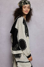 Black Balloon sleeves lace floral knit hoodie POL jacket