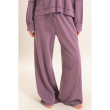 Dark Cherry Mineral Washed Wide Leg Pants