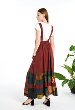 Red Patchwork Pinafore Dress