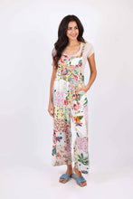 White Floral Umbrella Overalls in Upcycled Patchwork