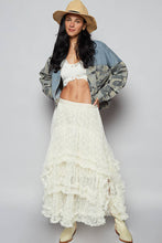 Natural Floral embroidered ruffle lace crochet POL skirts