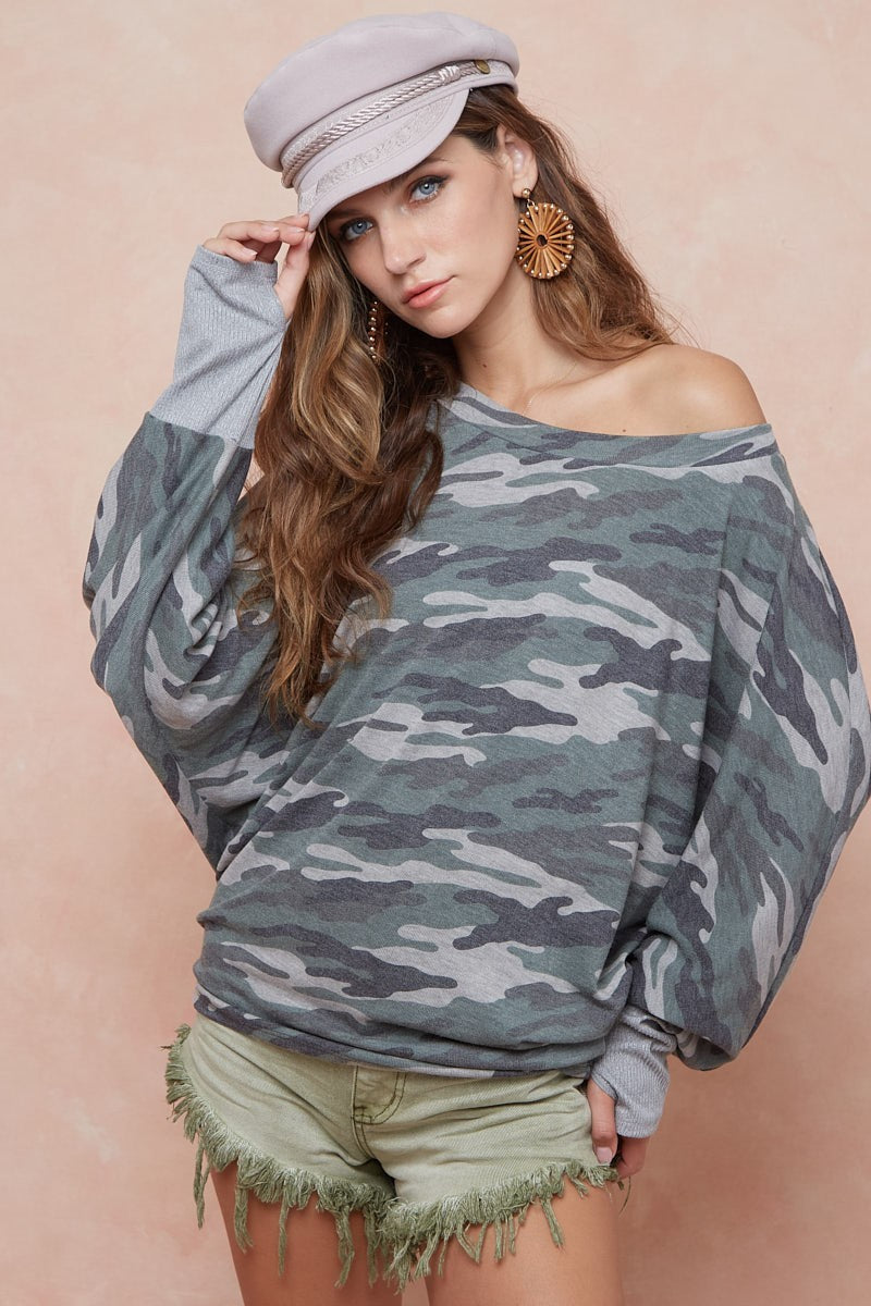 Grey Combo Camo Brushed Hacco Bibi Top 7/17/25 1025