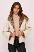 Cream Combo Luxe Leopard Reversible Toggle Jacket