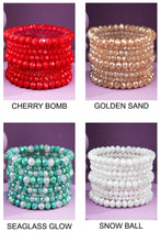 Glass Bead 9 Set Bracelet: JBK-MIDNIGHT LUXE