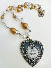 In My Heart Quote Filigree Beaded Chain Necklace