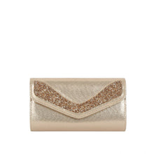 Gold Glitter Edge Envelope Evening Bag