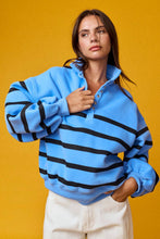 Blue Black Addison Stripe Pullover