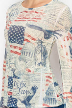 Sparkly mesh top with red white and blue
