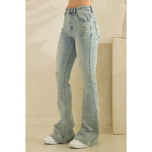 Light Denim Washed Floral Embroidered Oli+Hali Jeans
