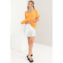Orange V Neck Dolman Short Sleeve Top