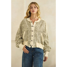 Cream Washed Leopard Bomber Oli+Hali Jacket