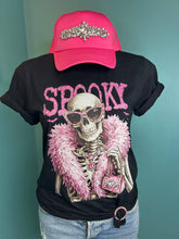 Black Spooky Skeleton Blingy Rhinestone Graphic Tee