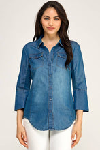 Medium Knit to Fit Vintage Wash Denim Button Down Shirt