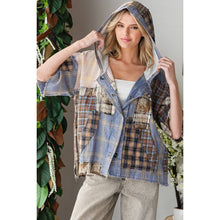 Pink Washed Plaid Mix Button Down Oli+Hali Hoodie