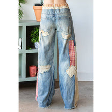 Blue Patch Detail Straight Denim Oli&Hali Pants