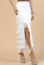 Off White Fringe Skirt-Western Fringed Piñata Midi Skirt