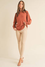 Copper Pullover Long Sleeve Lightweight Fall Sweater Top